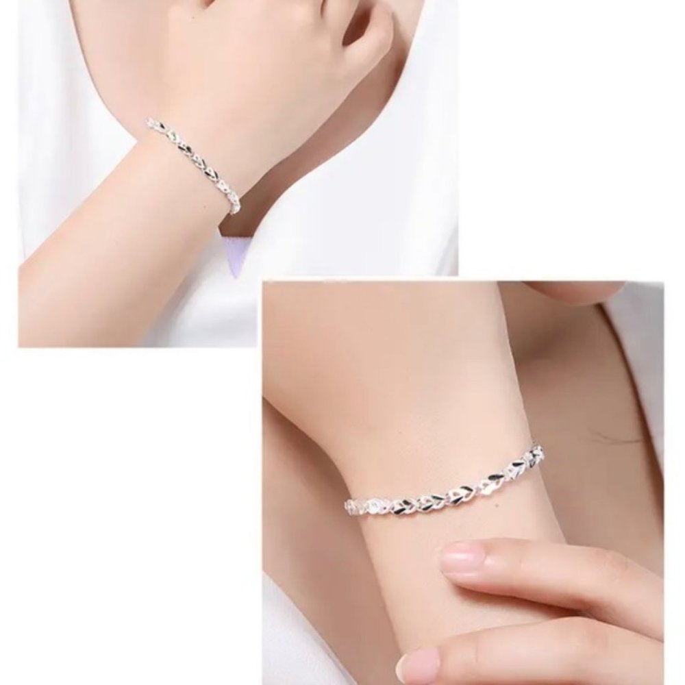 925 Sterling Silver Bracelets Zircon Charm Women Bracelets Silver 925 Jewelry - Picture 3 of 6